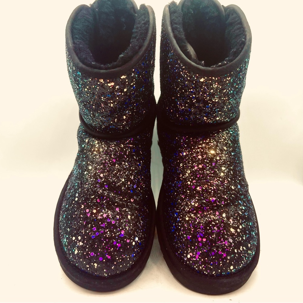 UGG Black Glitter Boots with Bows